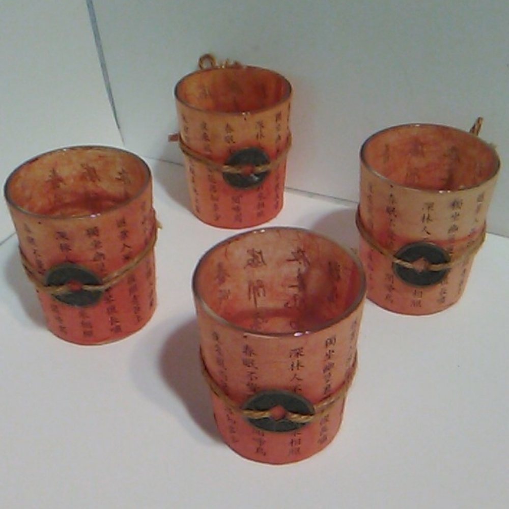 Set of oriental voltive candle holders